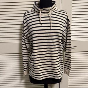 Armor Lux Black and White Striped Hoodie